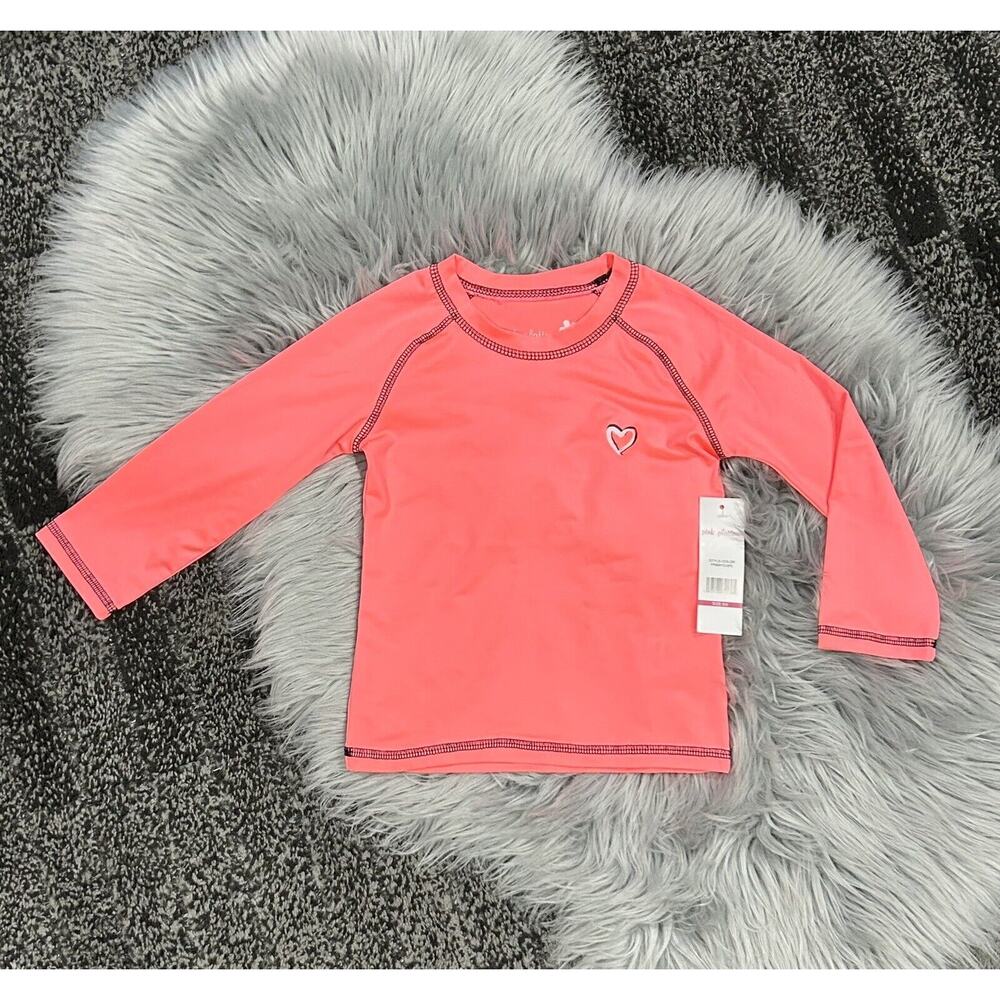 Pink Platinum Girls UPF 50+ Rash Guard Quick‎ Dry Swim Shirt Size 5/6